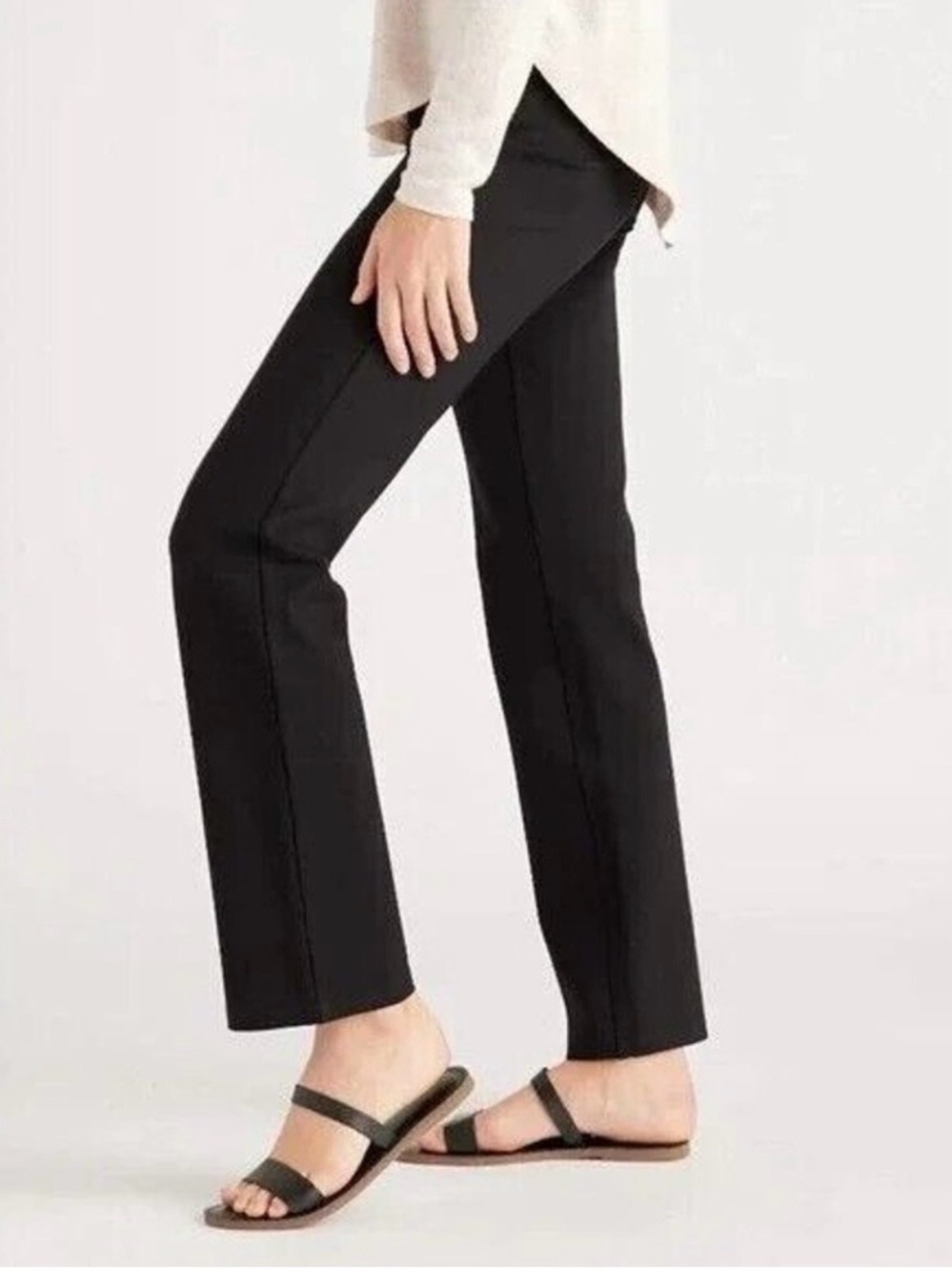 Quince Black Straight-Leg Women's Ponte Knit Pants